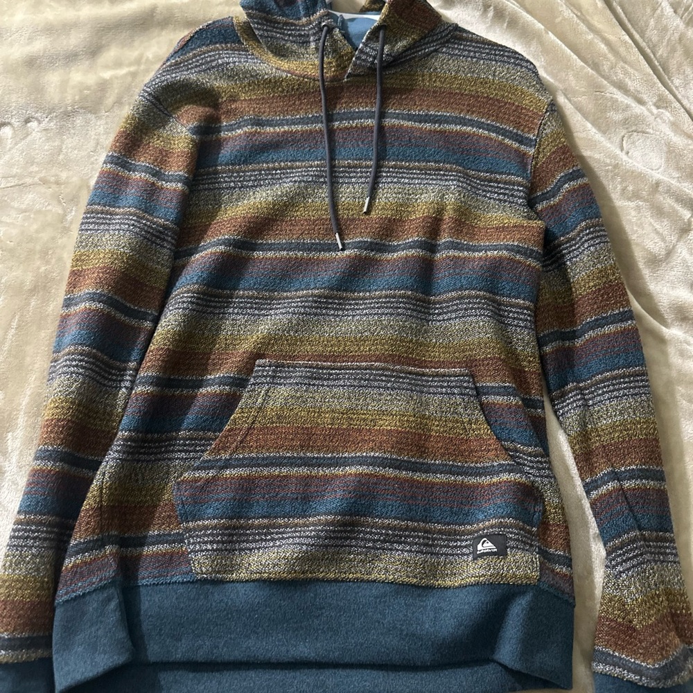 Quiksilver Blue and Brown hoodie